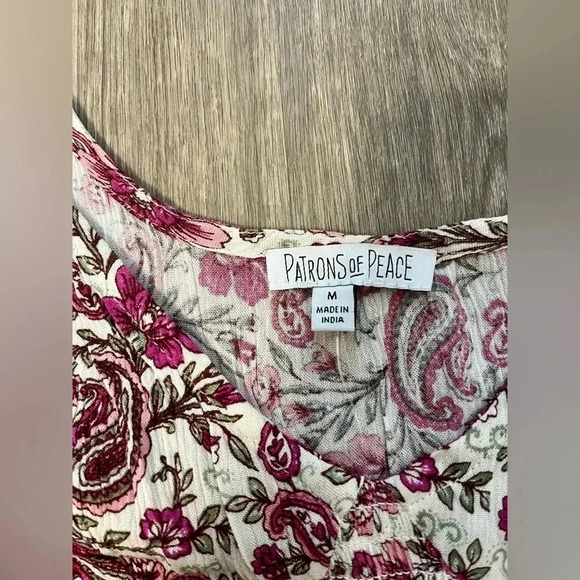 NWOT Patrons of Peace Ivory Ruffle Crop Top Smocked Boho - Picture 2 of 5